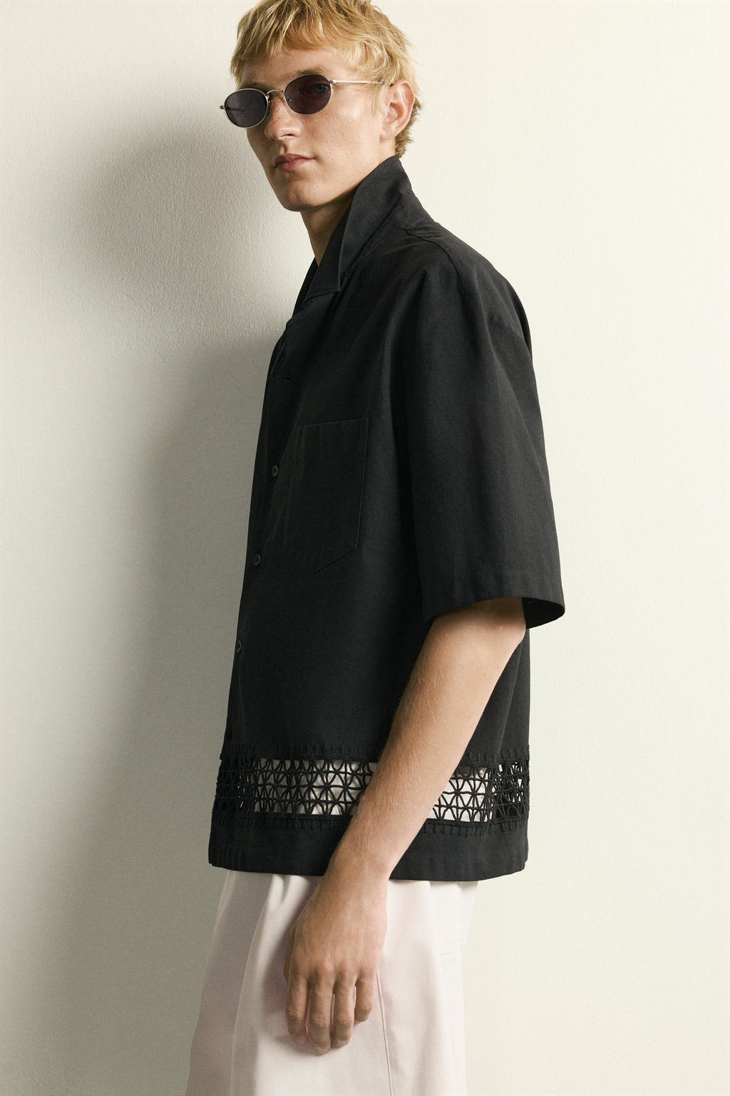 CAMISA RELAXED FIT CENEFA COMBINADA / Negro - Zara фото 6