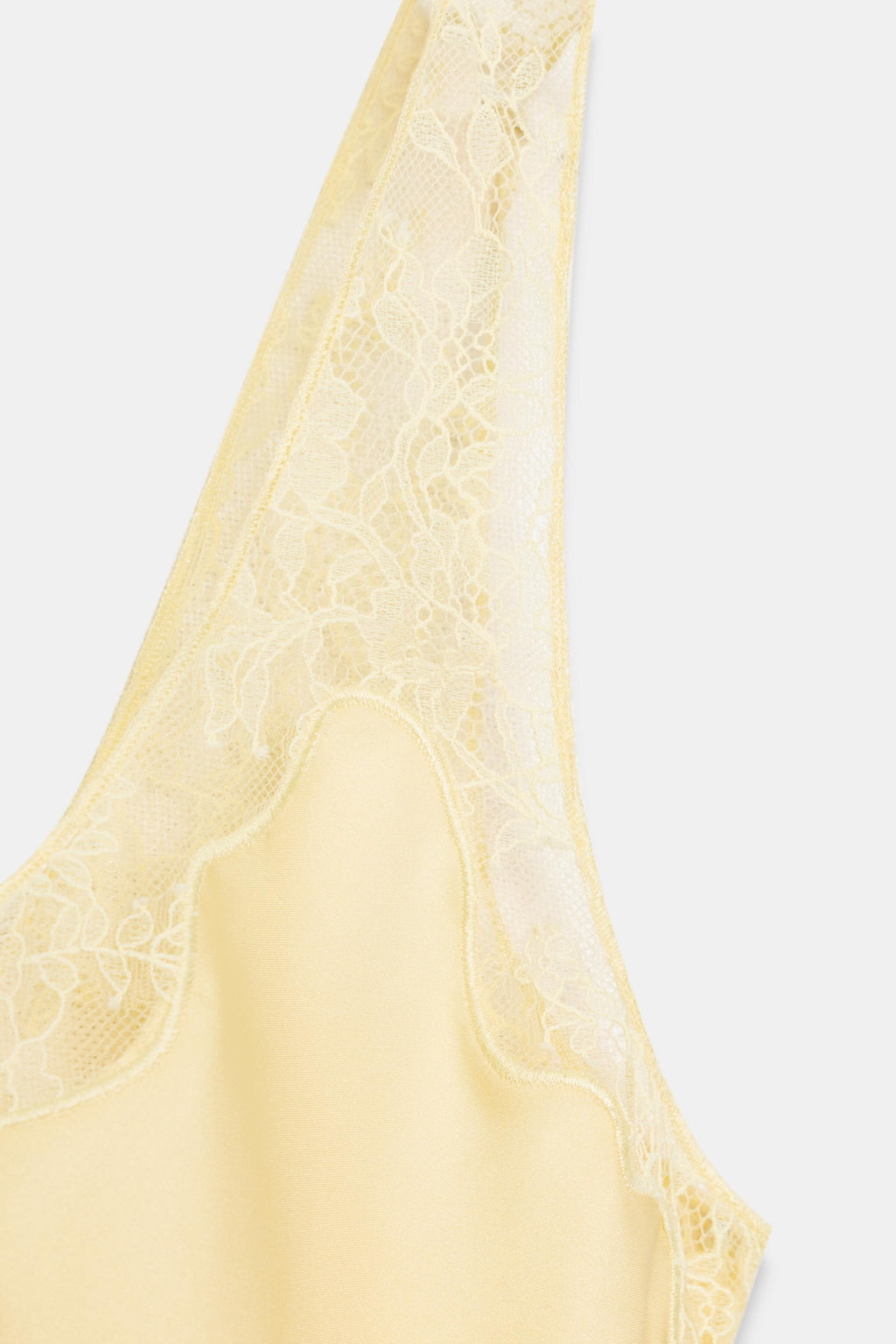 TOP SATINADO ENCAJE ZW COLLECTION / Amarillo - Zara фото 8
