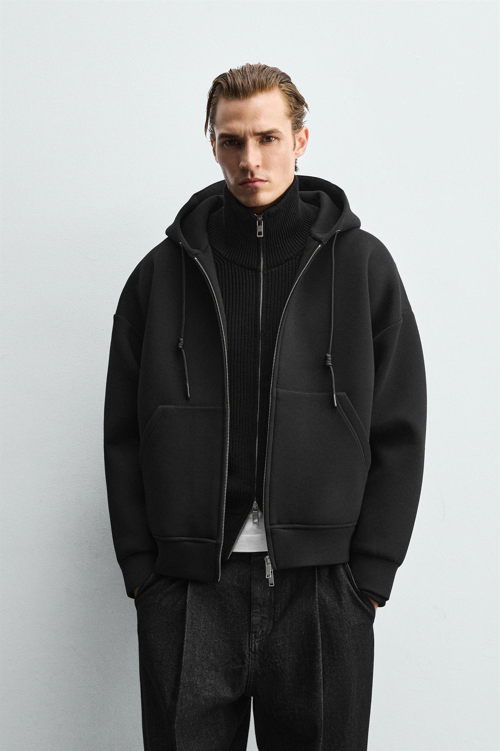 NEOPRENE-EFFECT HOODIE - Zara фото 10