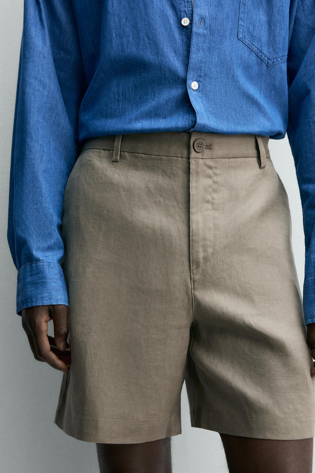 BERMUDA REGULAR FIT 100% LINO / Beige claro - Zara фото 5