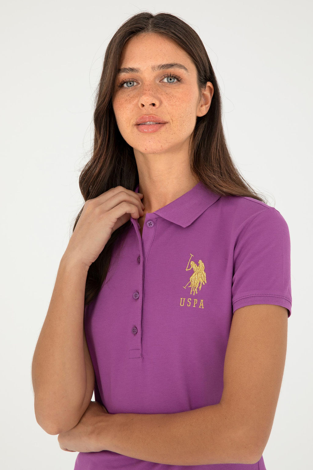 Женская фиолетовая базовая футболка Неожиданная скидка в корзине - U.s. polo assn фото 2