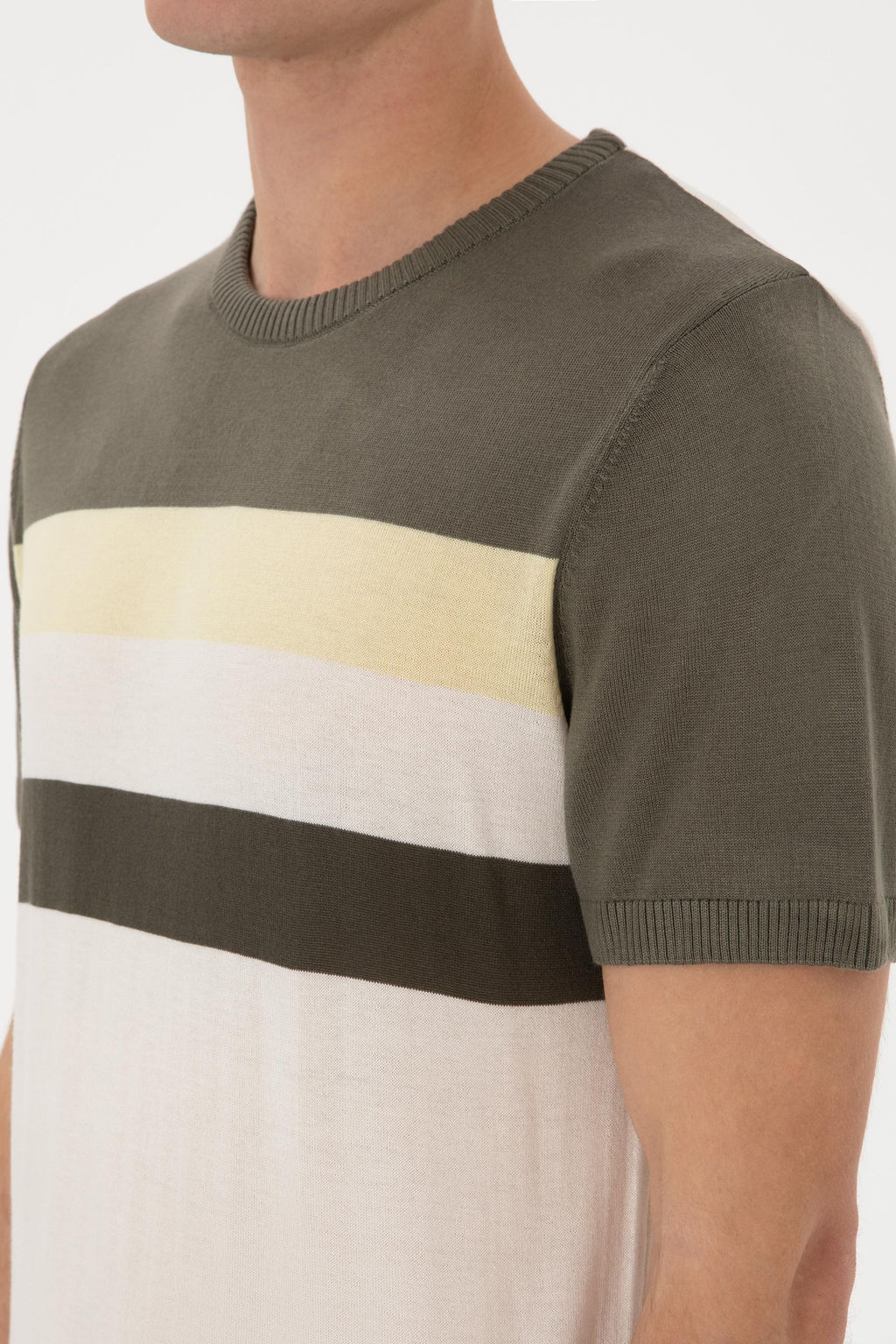 Erkek Slim Fit Bisiklet Yaka Haki Ti__rt Sepette S_rpriz _ndirim - U.s. polo assn фото 7