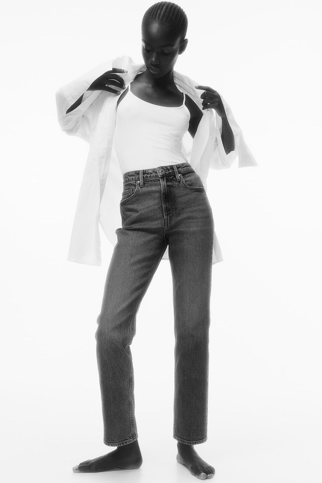 Slim Straight High Ankle Jeans - H&m фото 4