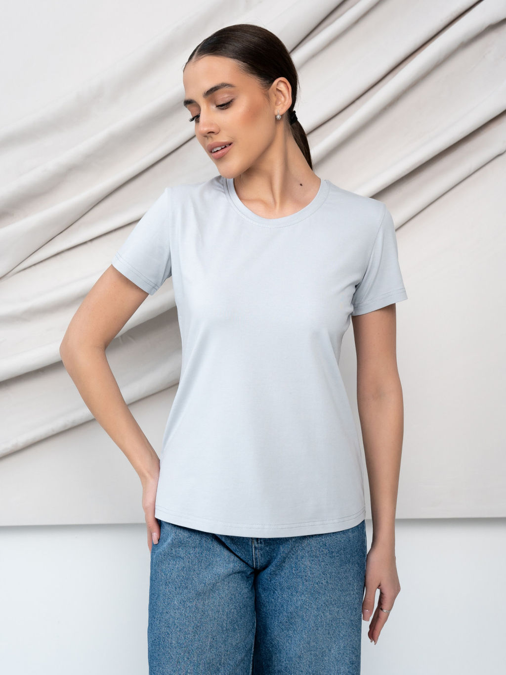 Футболка женская Grande, цв. Серый - светлый