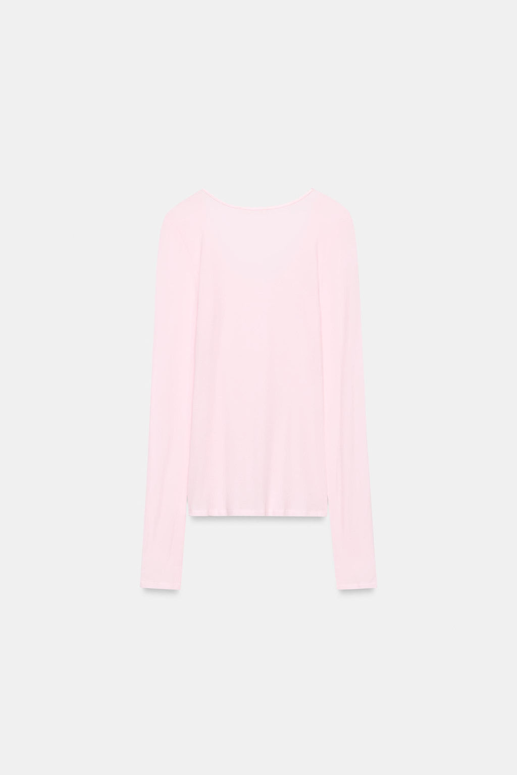 CAMISETA ESCOTE REDONDO ALGOD?N / Rosa pastel - Zara фото 5