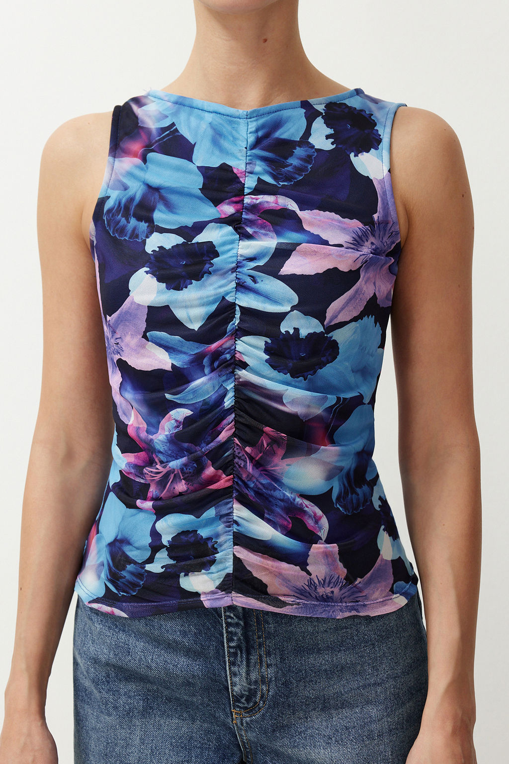 Siyah Soyut Desenli Buzgu/Drape Detayl? Regular/Normal Kal?p Kay?k Yaka Bluz TWOSS24BZ00544 - Trendyolmilla фото 13