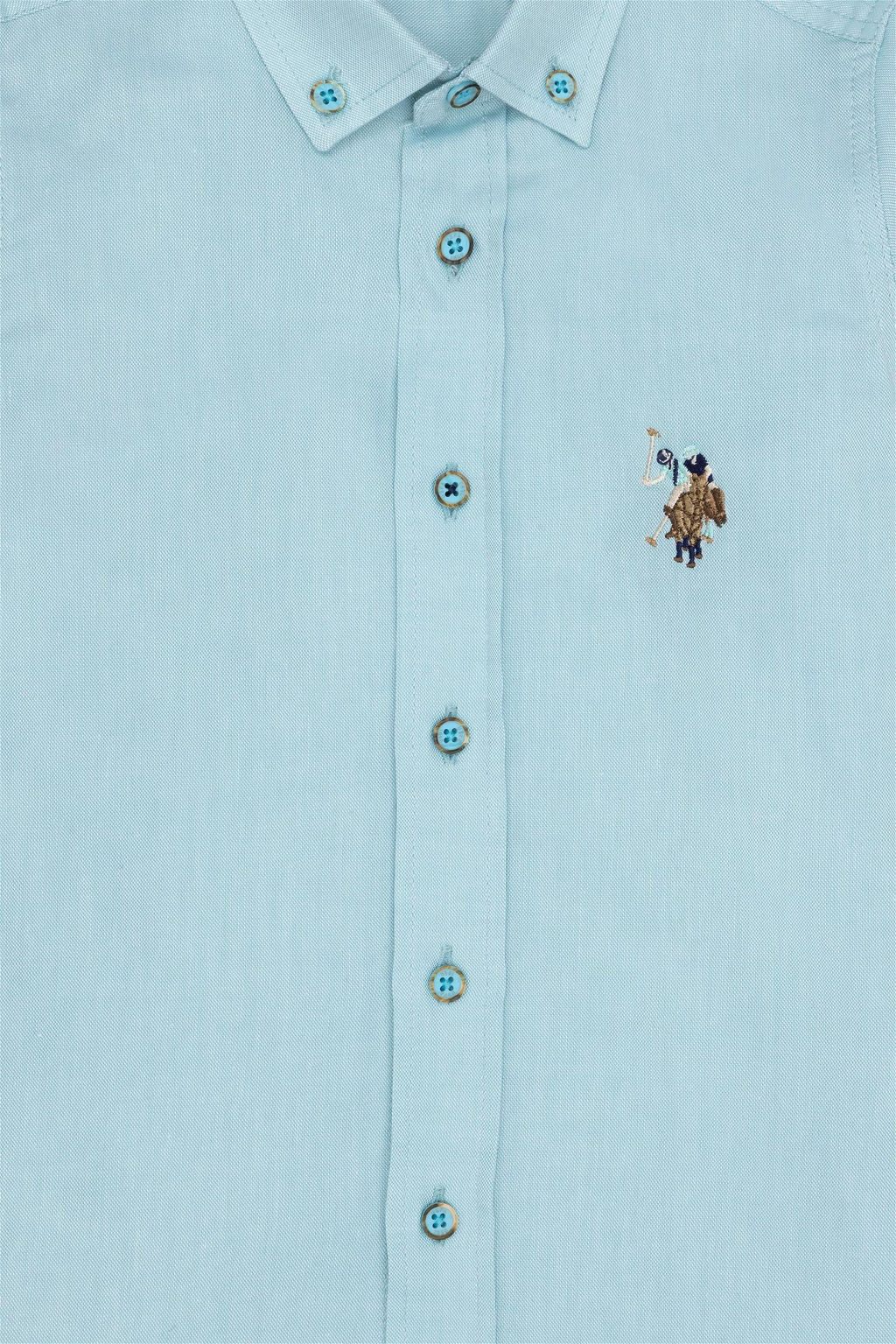 U. S. Polo Assn Мятная базовая рубашка с длинным рукавом для мальчика - U.s. polo assn фото 6