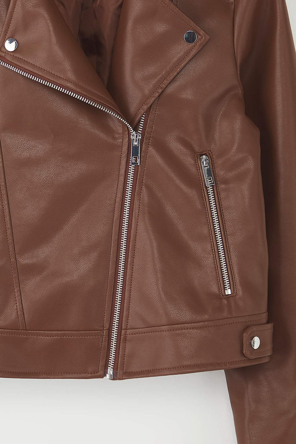 Siyah Fitted Kal?p Suni Deri Biker Ince Ceket Mont TWOAW26MO00083 - Trendyolmilla фото 9