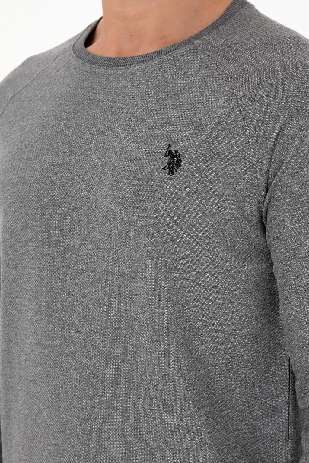 Мужской базовый свитшот антрацитовый меланж Неожиданная скидка в корзине - U.s. polo assn фото 7