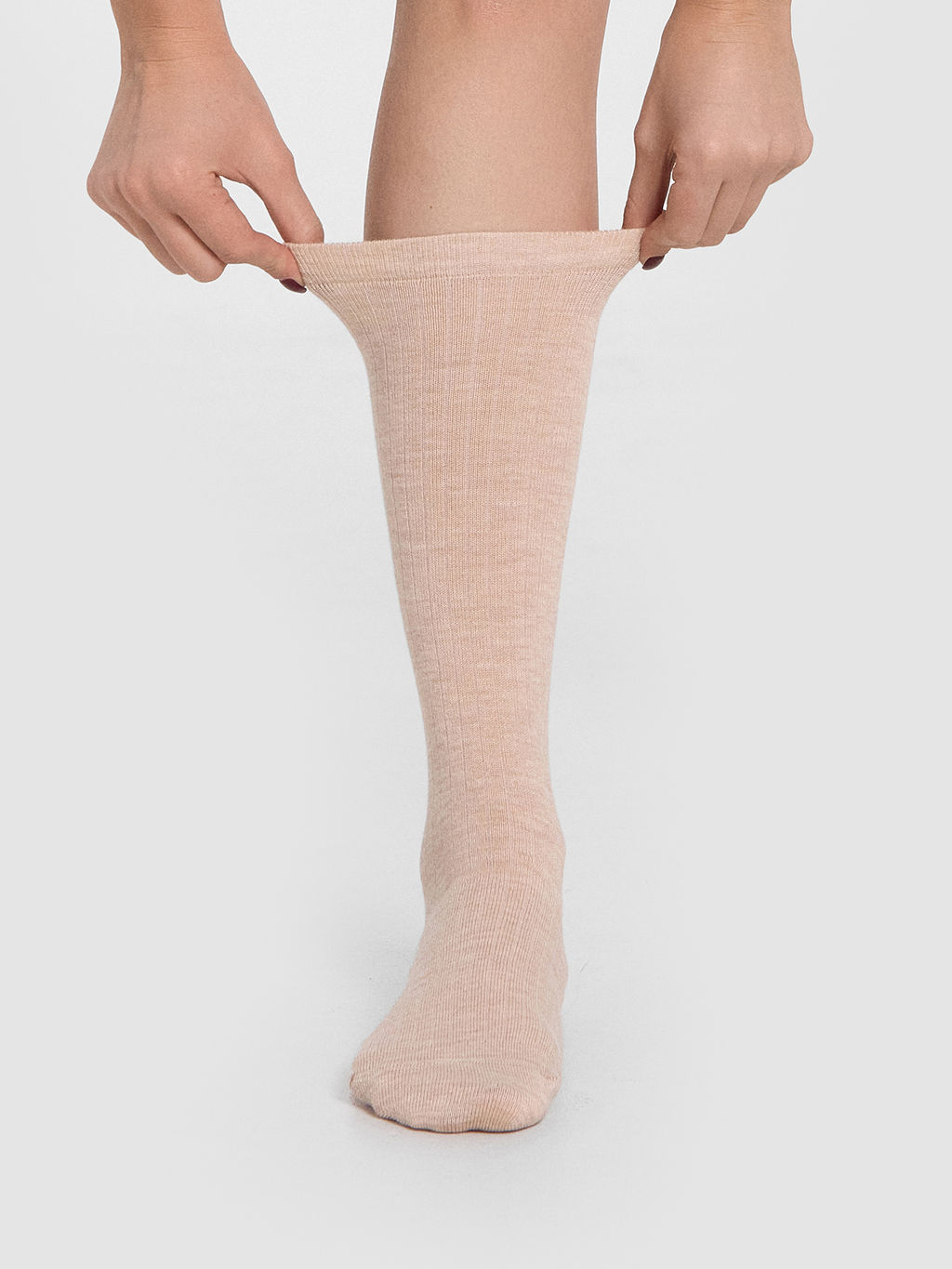 Цена за 5 пар! Носки женские бежевые высокие бежевый меланж 209K-2960 - Mark formelle фото 4