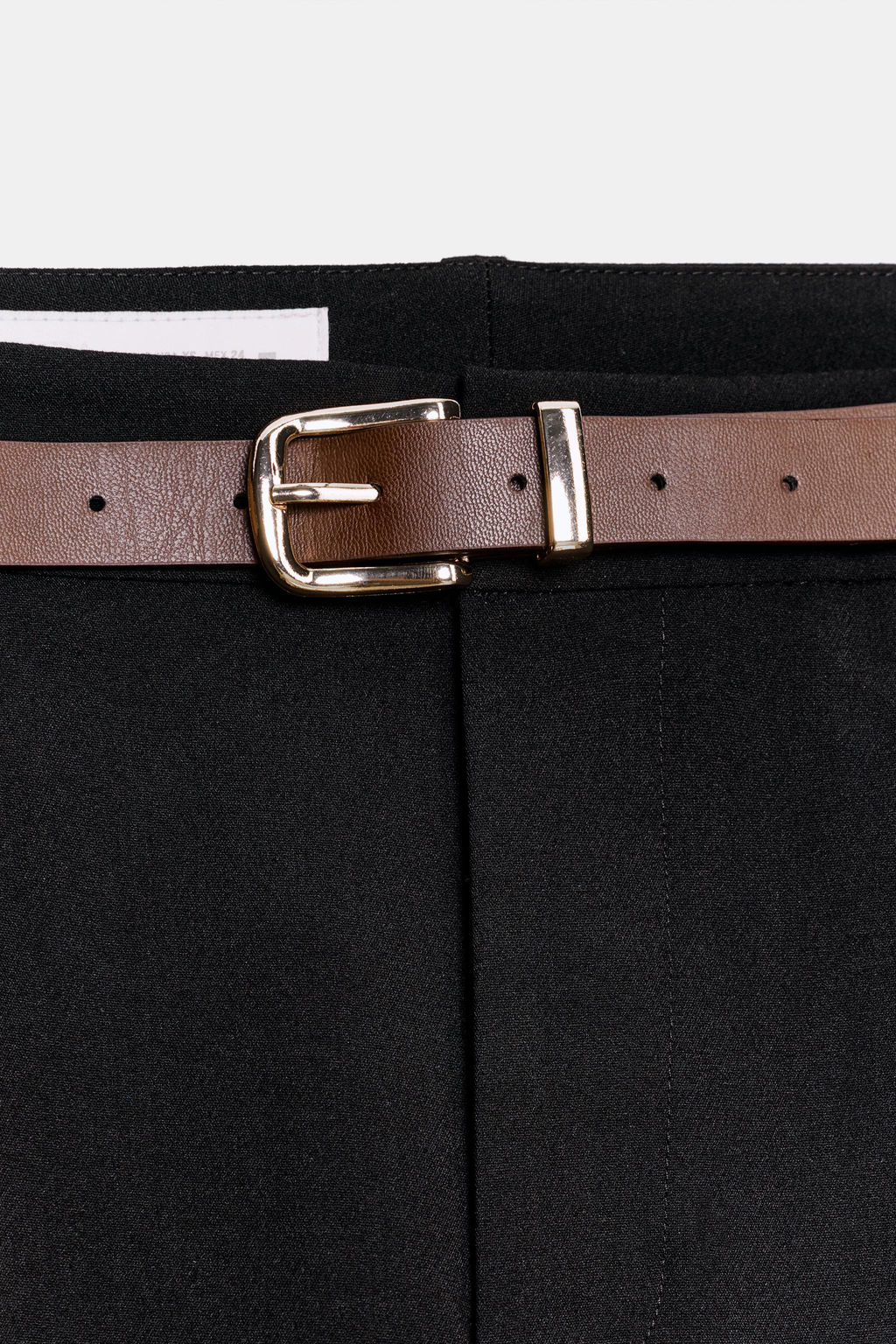 PANTAL?N TOBILLERO CINTUR?N / Negro - Zara фото 5