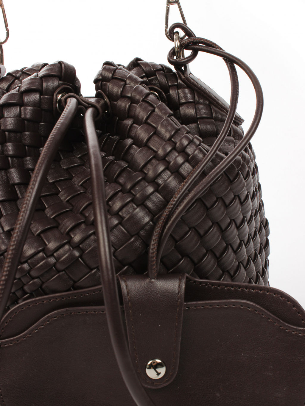 LACCOMA сумка СУ038-темно-коричневый эко кожа хлопок  фото 3