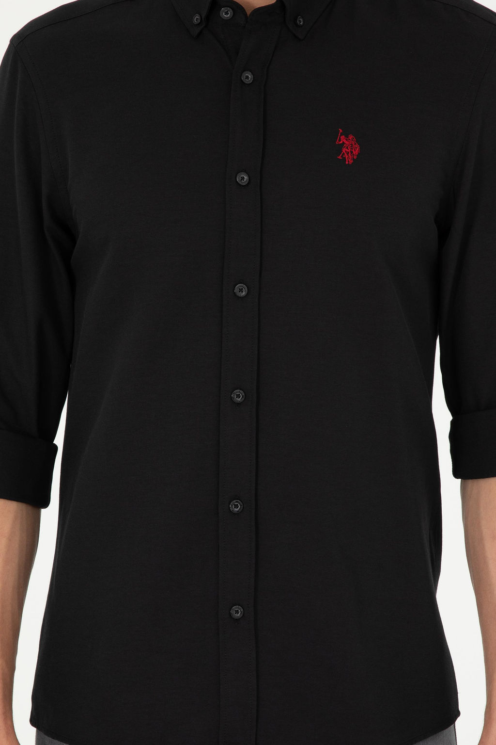 Мужская черная базовая рубашка с длинным рукавом - U.s. polo assn фото 12