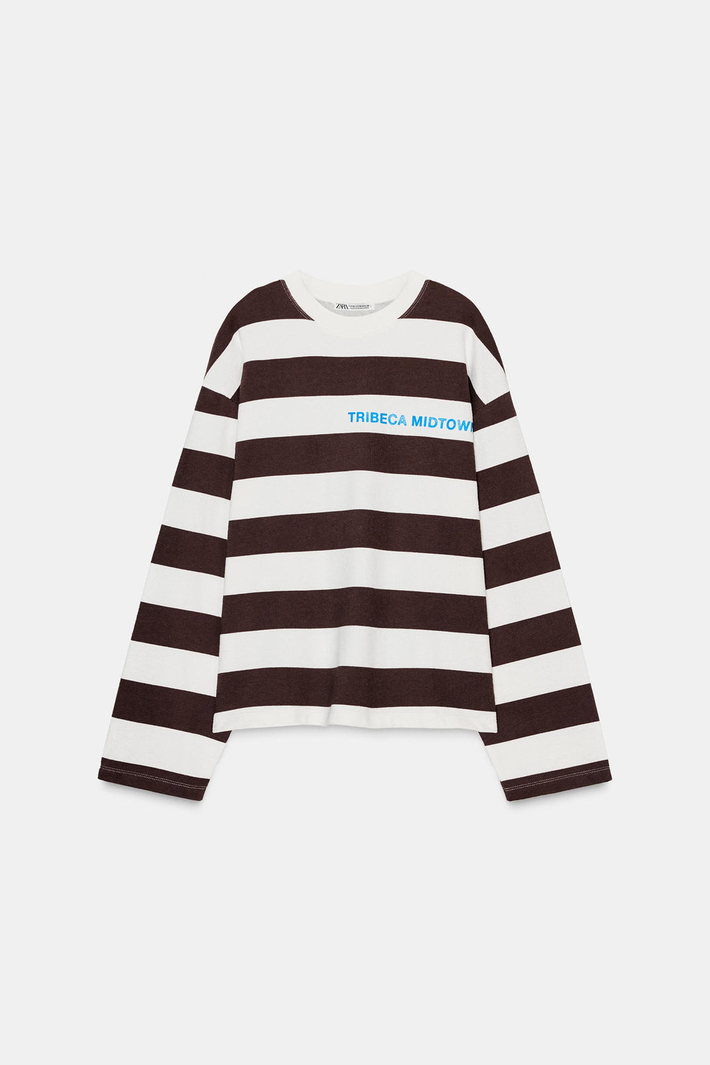 STRIPED T-SHIRT WITH SLOGAN - Zara фото 3