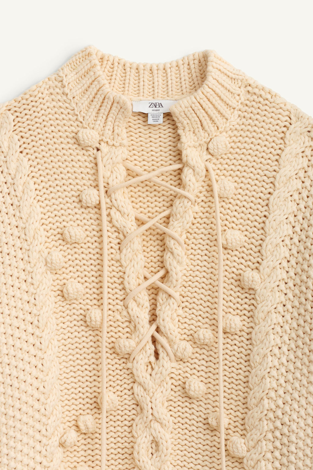 LIMITED EDITION LACE-UP KNIT PONCHO - Zara фото 8