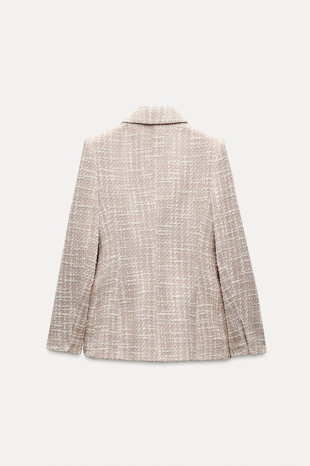 TEXTURED DOUBLE-BREASTED BLAZER - Zara фото 3
