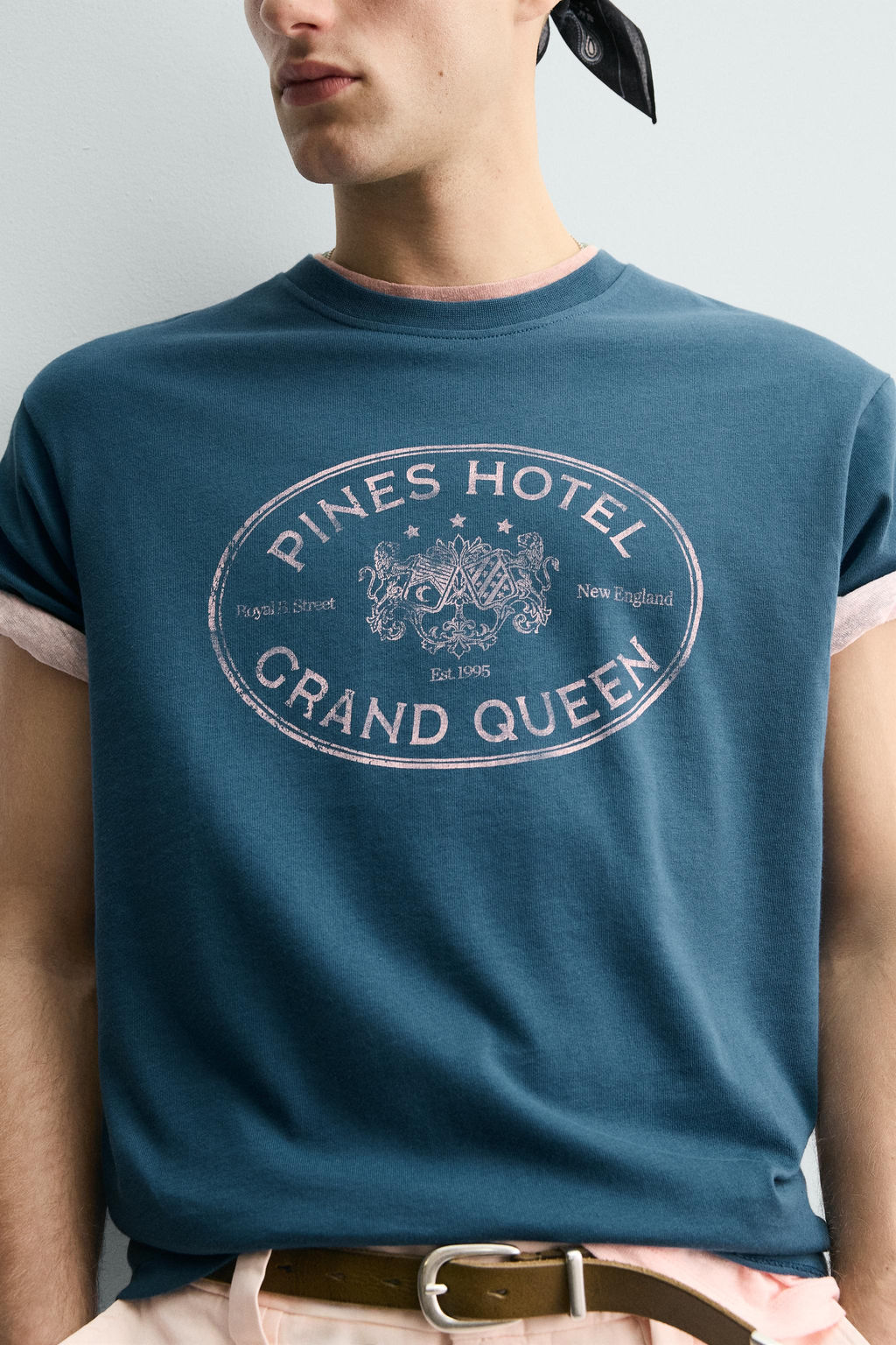 CAMISETA ESTAMPADO LAVADO / Azul?n