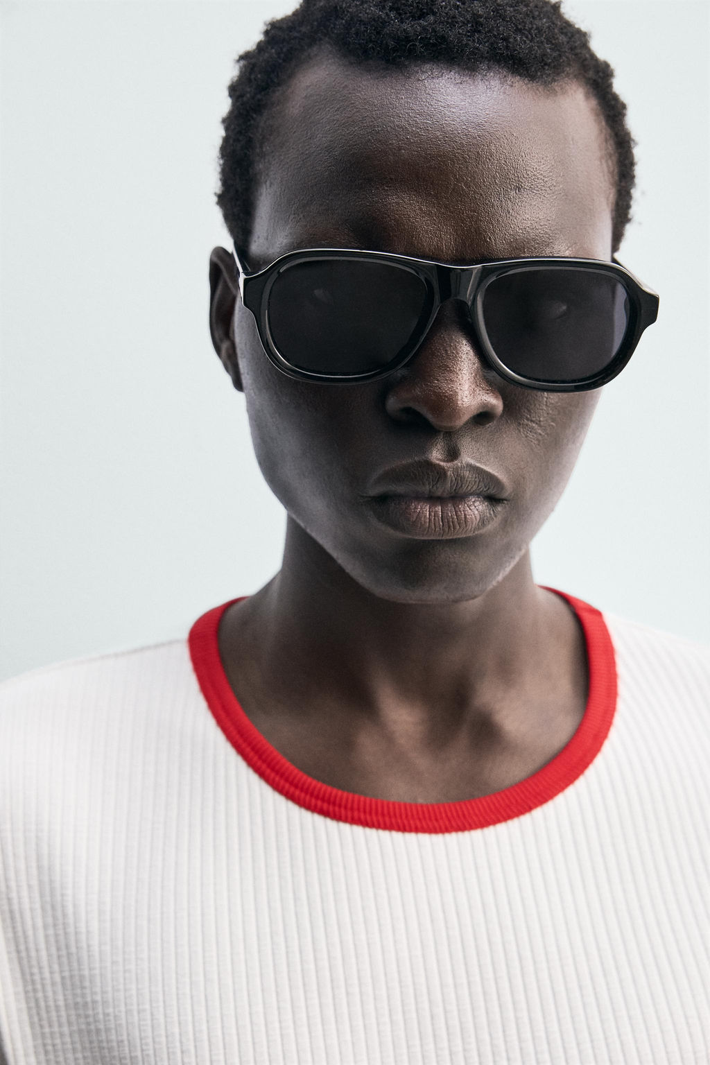 CAMISETA RIB CONTRASTE ESTAMPADO / Blanco - Zara фото 5