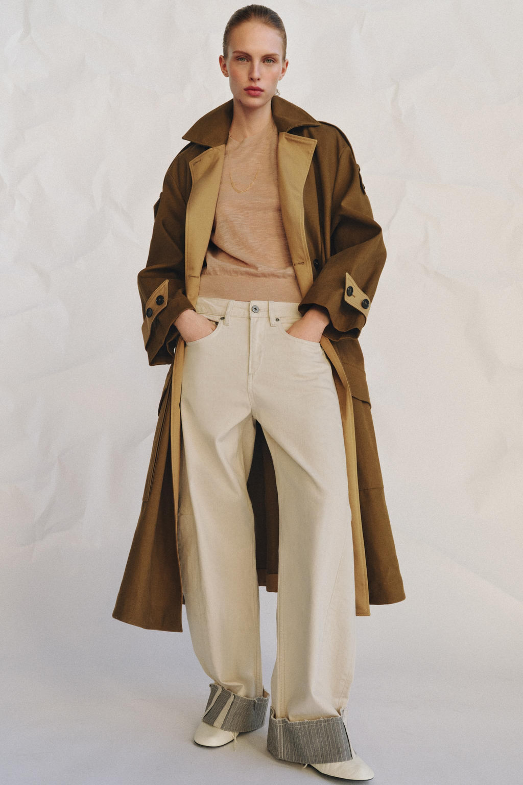 JEANS ZW COLLECTION RELAXED TIRO MEDIO / Crudo - Zara фото 2