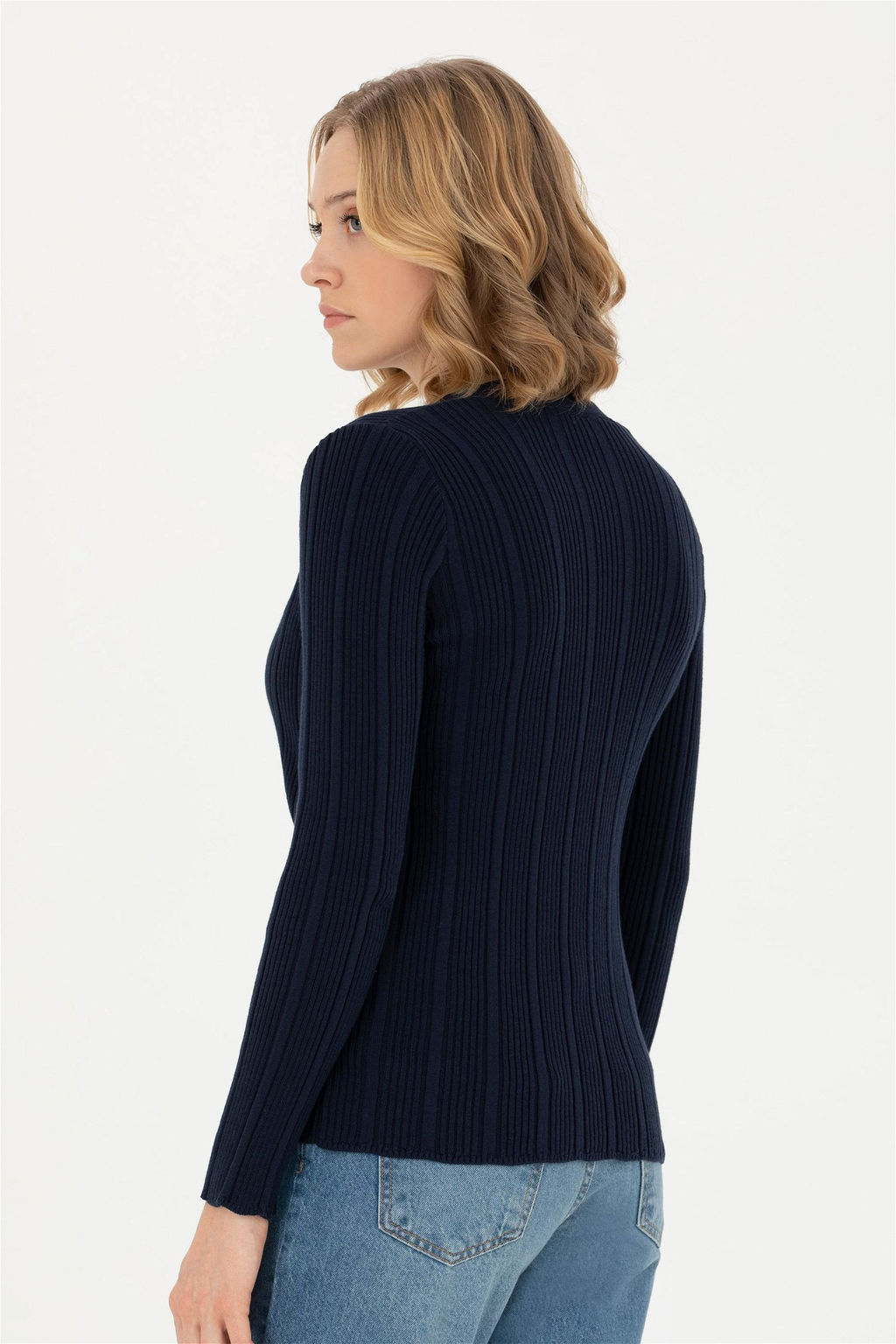 Женский темно-синий базовый трикотажный кардиган - U.s. polo assn фото 12