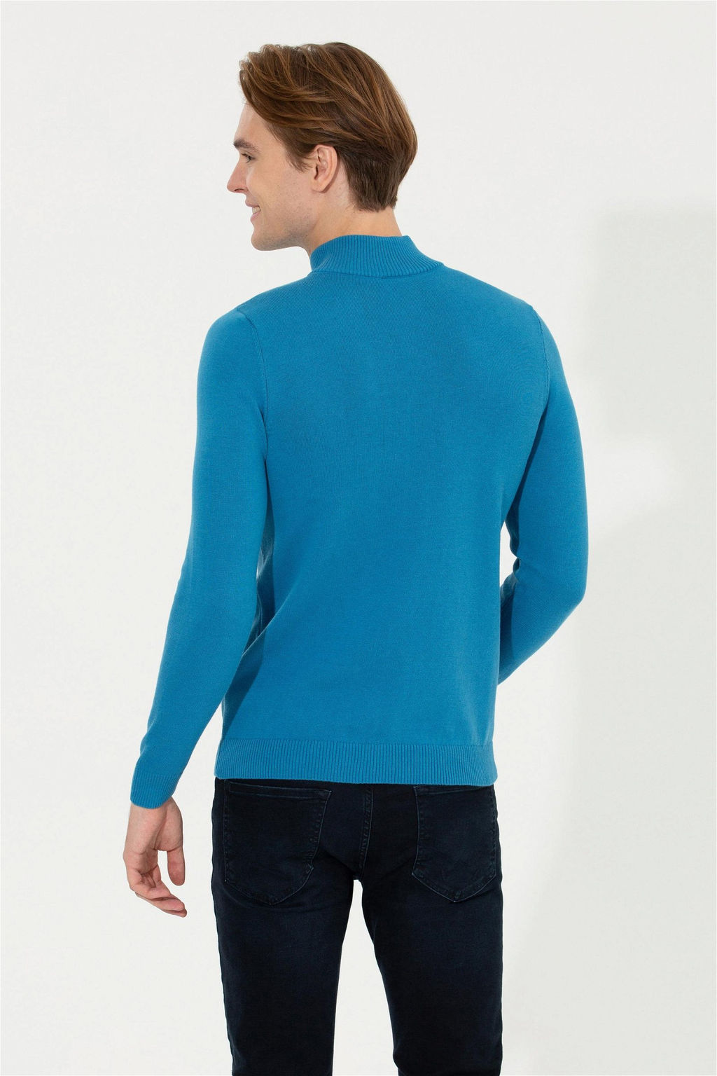 Мужской кобальтовый трикотажный свитер - U.s. polo assn фото 11