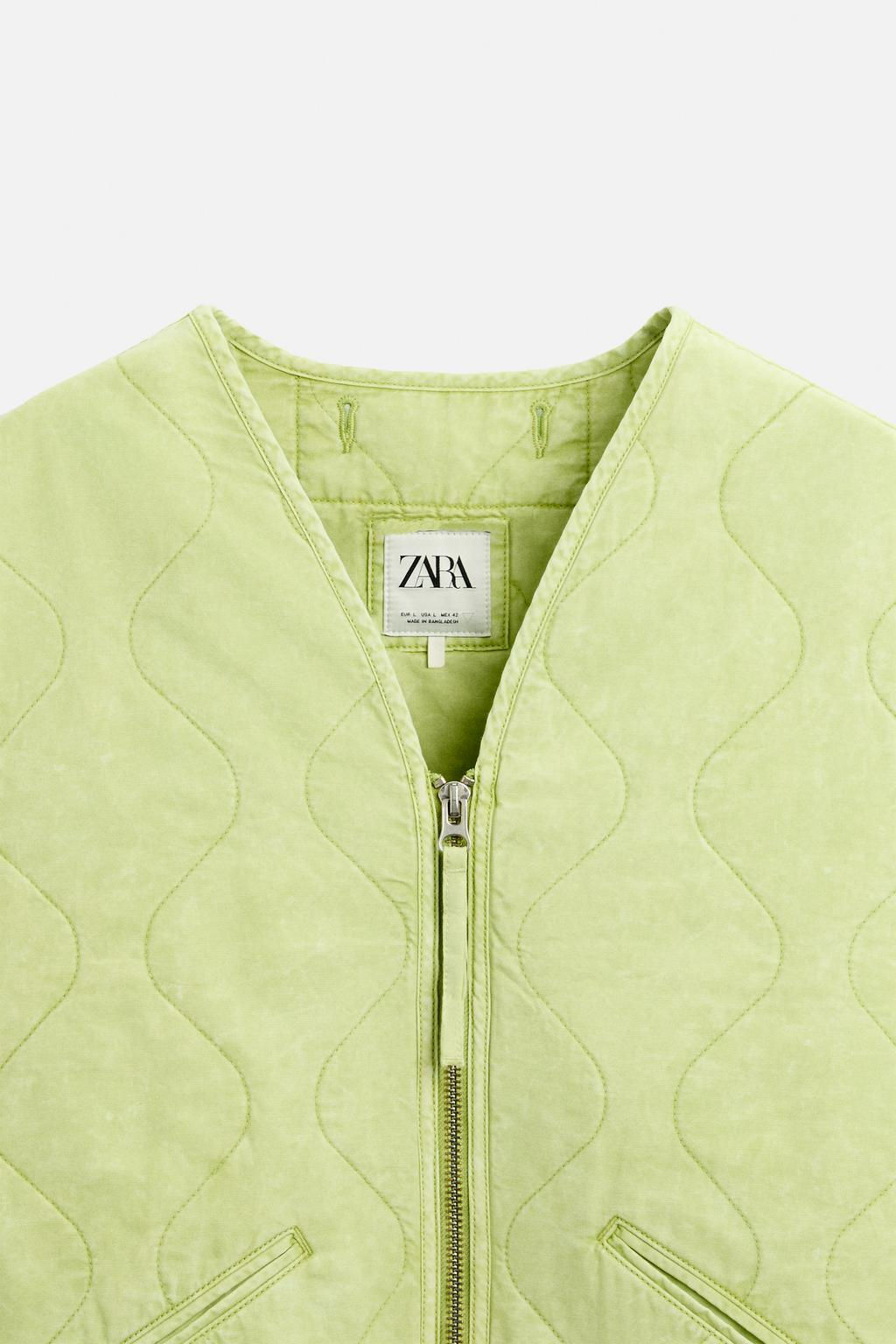 FADED PRINT QUILTED GILET - Zara фото 8