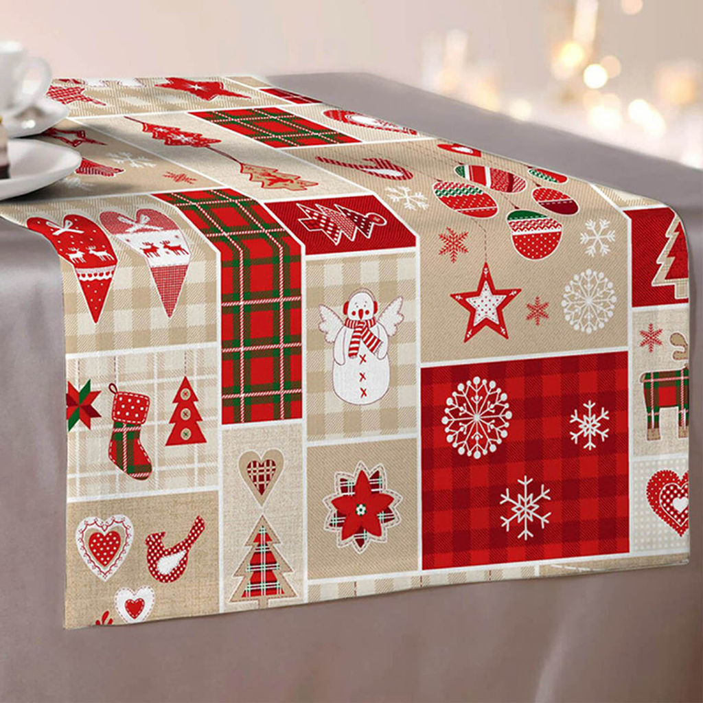 3шт Полотенце кухонное из рогожки - Мелодия рождества 45x60