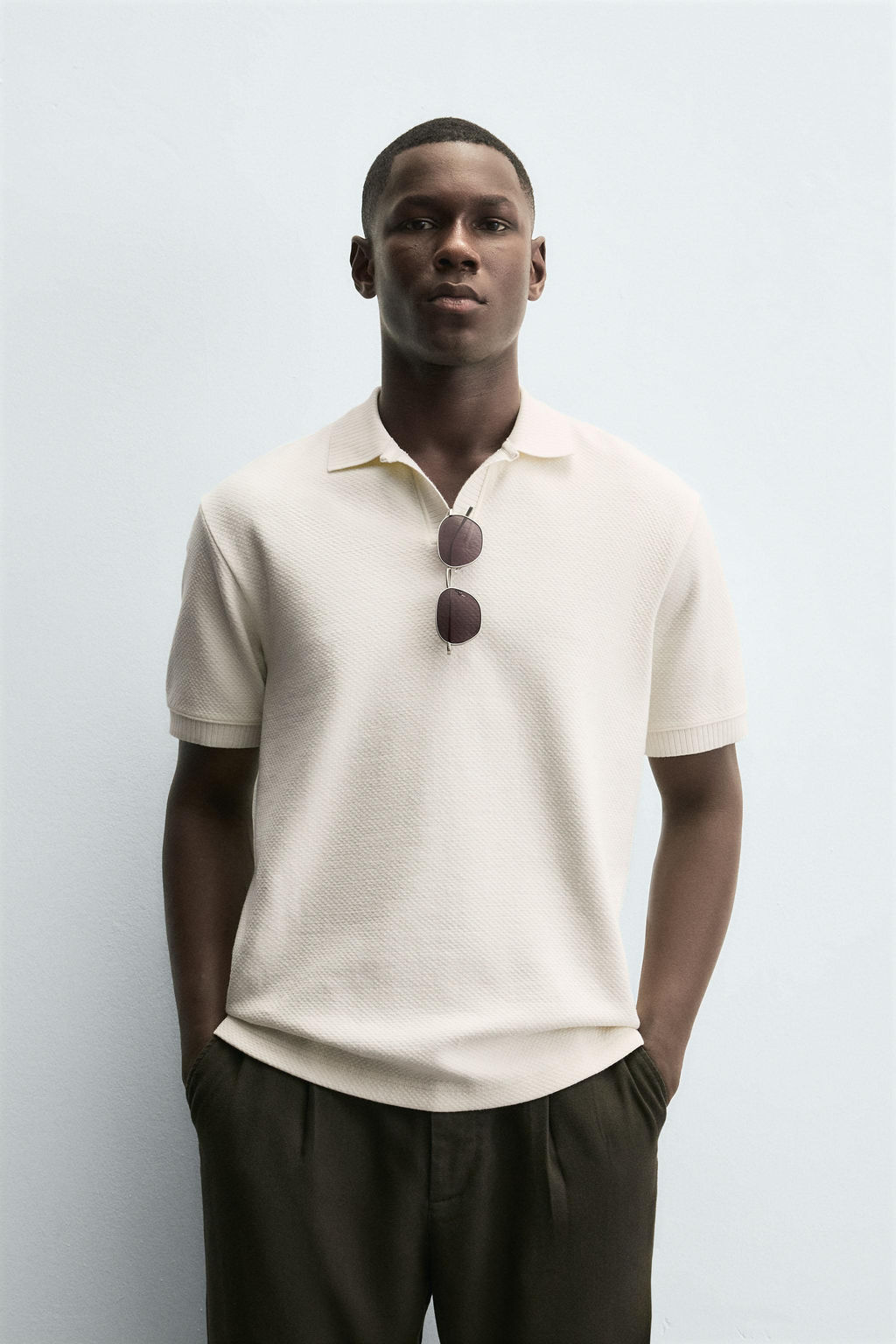TEXTURED REGULAR FIT POLO SHIRT - Zara фото 2