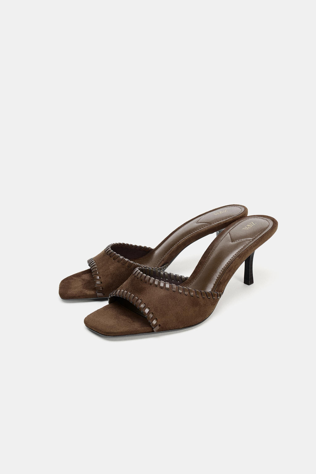 TOPSTITCHED HEEL MULES - Zara фото 7