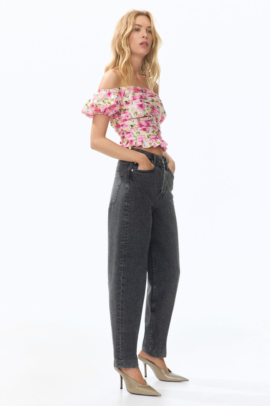 Top off-the-shoulder fruncido - H&m фото 4
