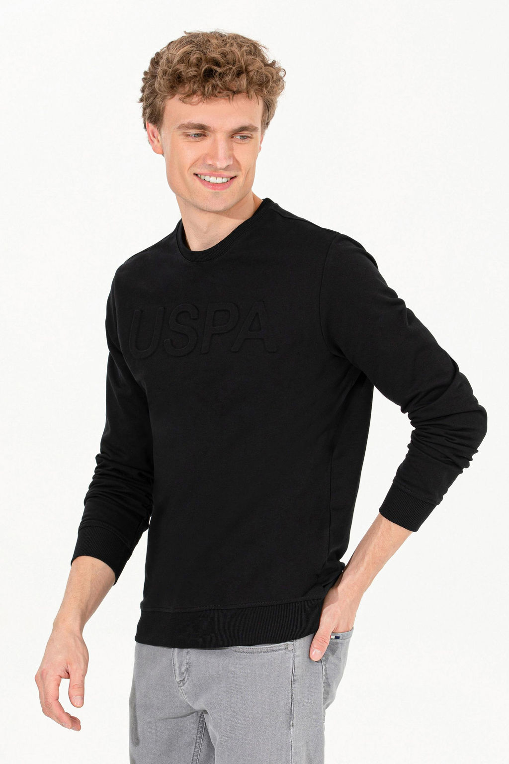 Мужской черный базовый свитшот Неожиданная скидка в корзине - U.s. polo assn фото 2