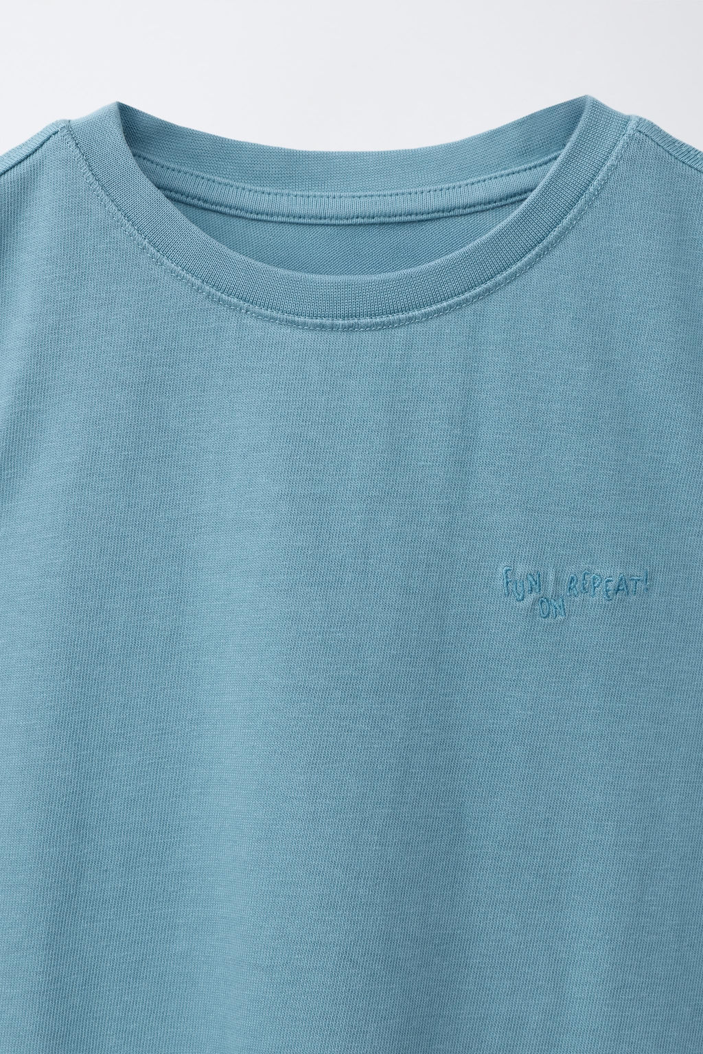 CAMISETA LISA MANGA SISA / Azul lavado - Zara фото 3