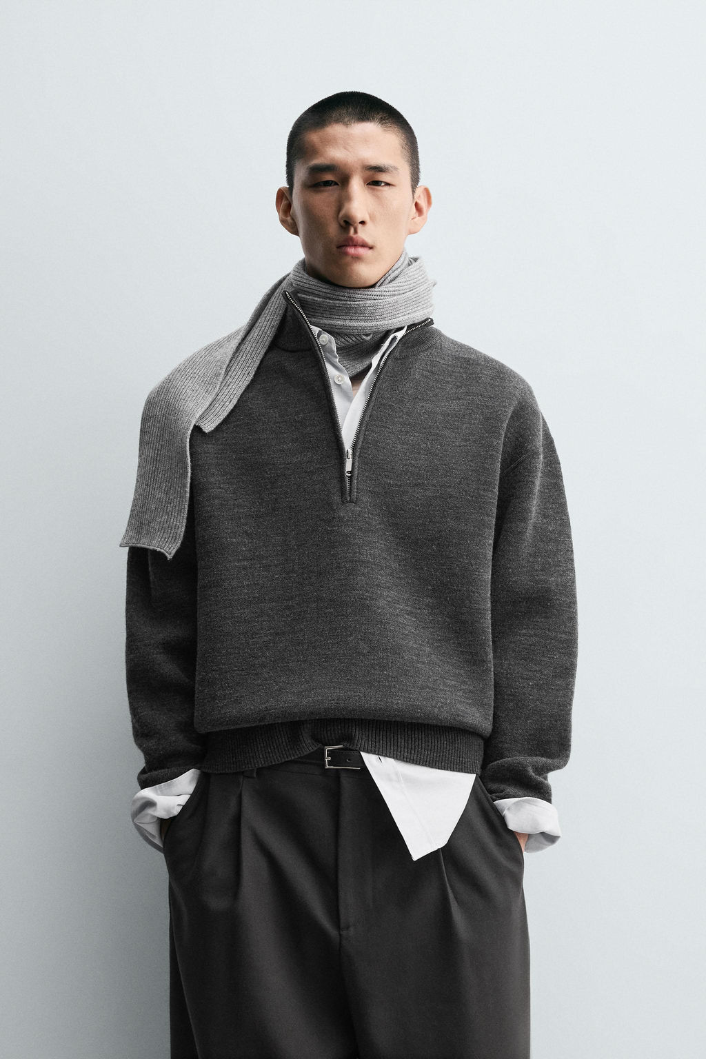 JERSEY CUELLO CREMALLERA / Gris oscuro - Zara фото 2