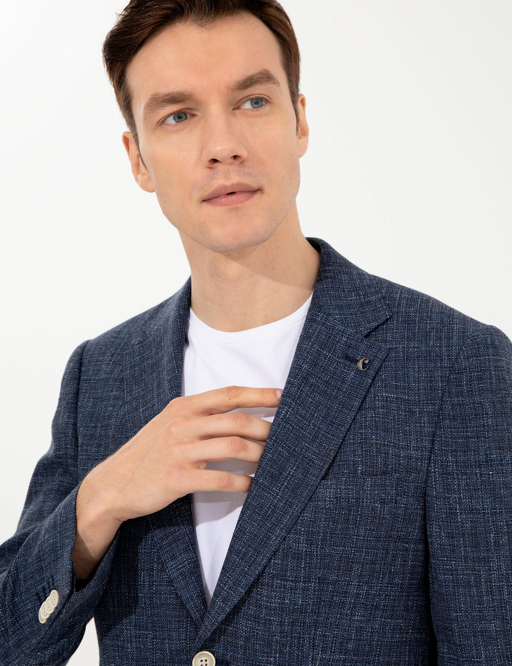 Темно-синяя приталенная куртка - Cacharel фото 4