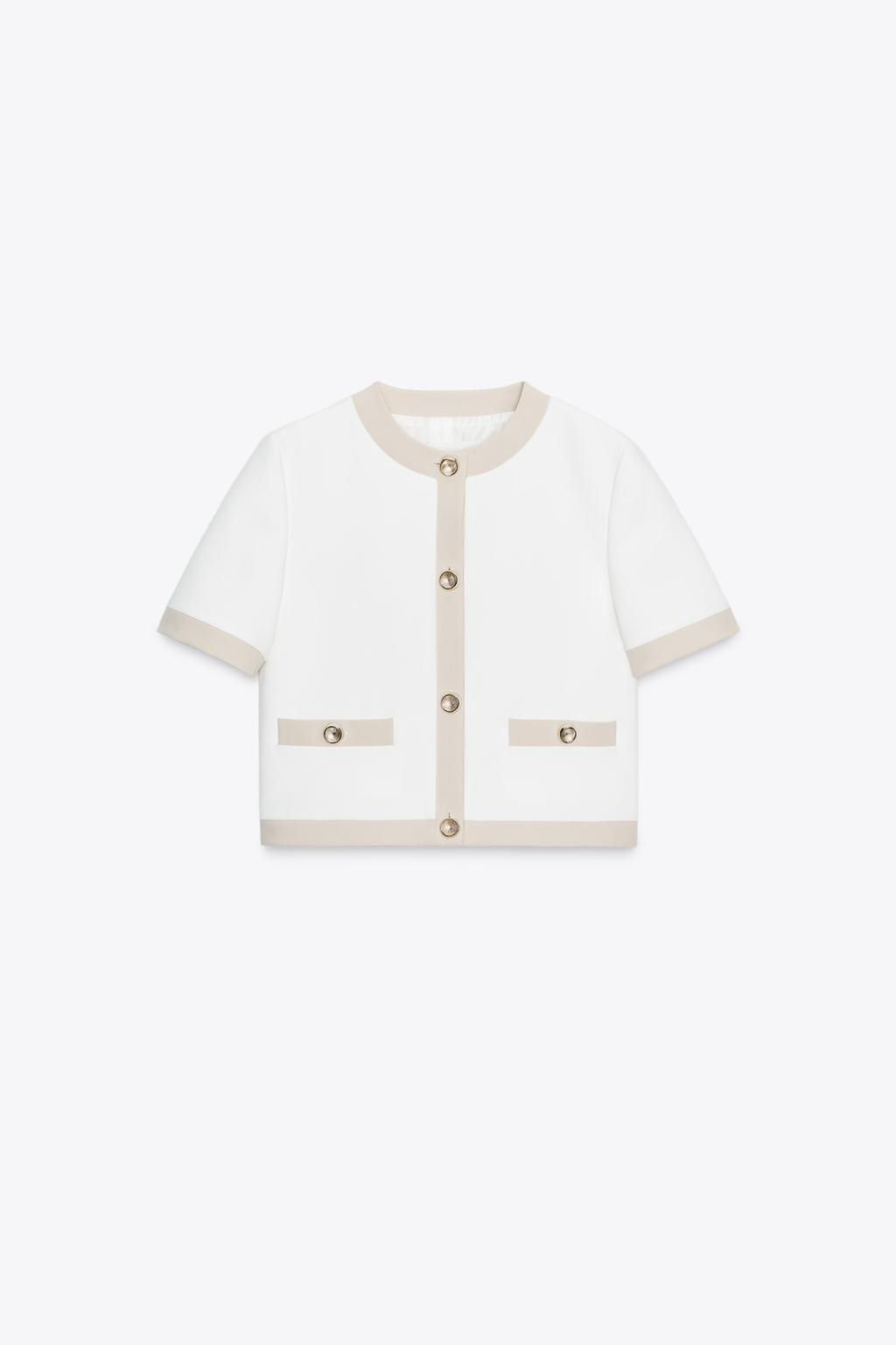CONTRAST SHORT SLEEVE BLAZER - Zara фото 7