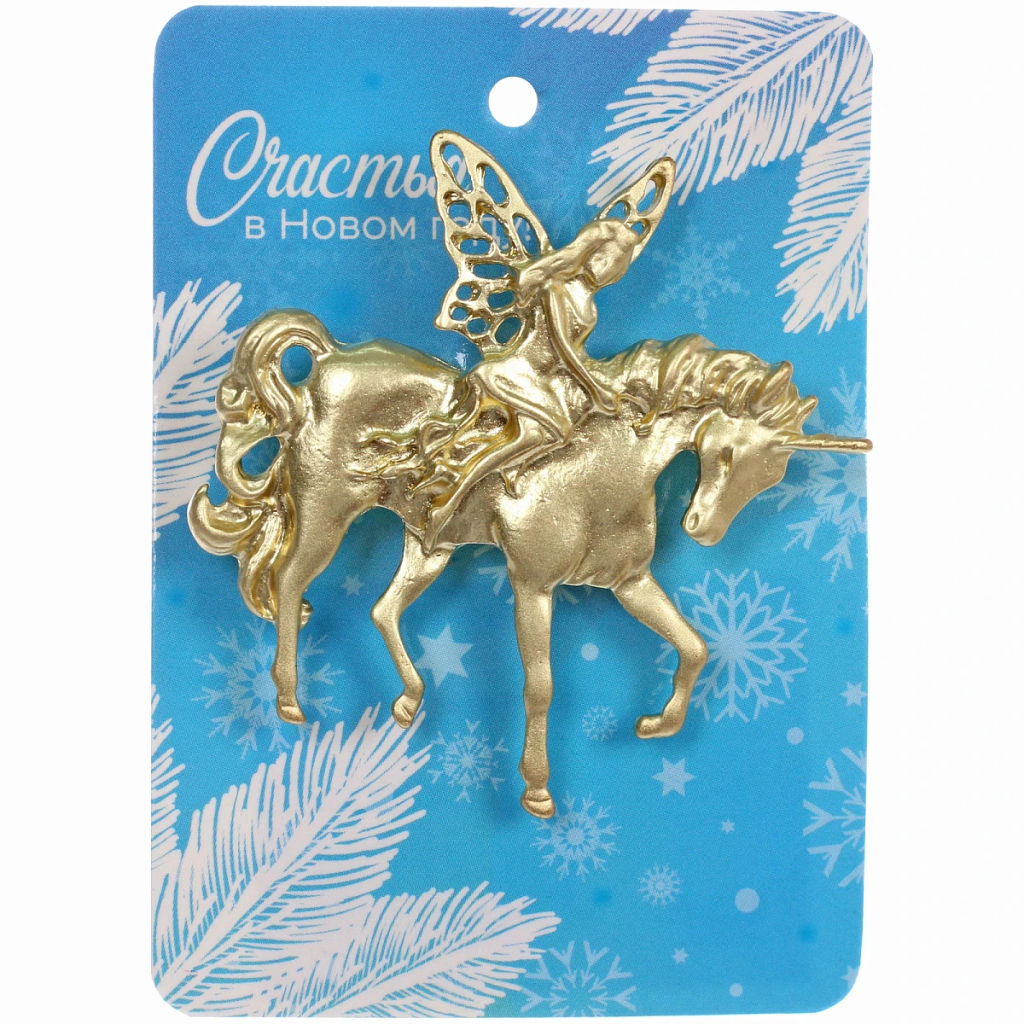 Цена за 4 шт. Брошь "Best Podarok - Падающая Звезда", цвет золото, 5*5см