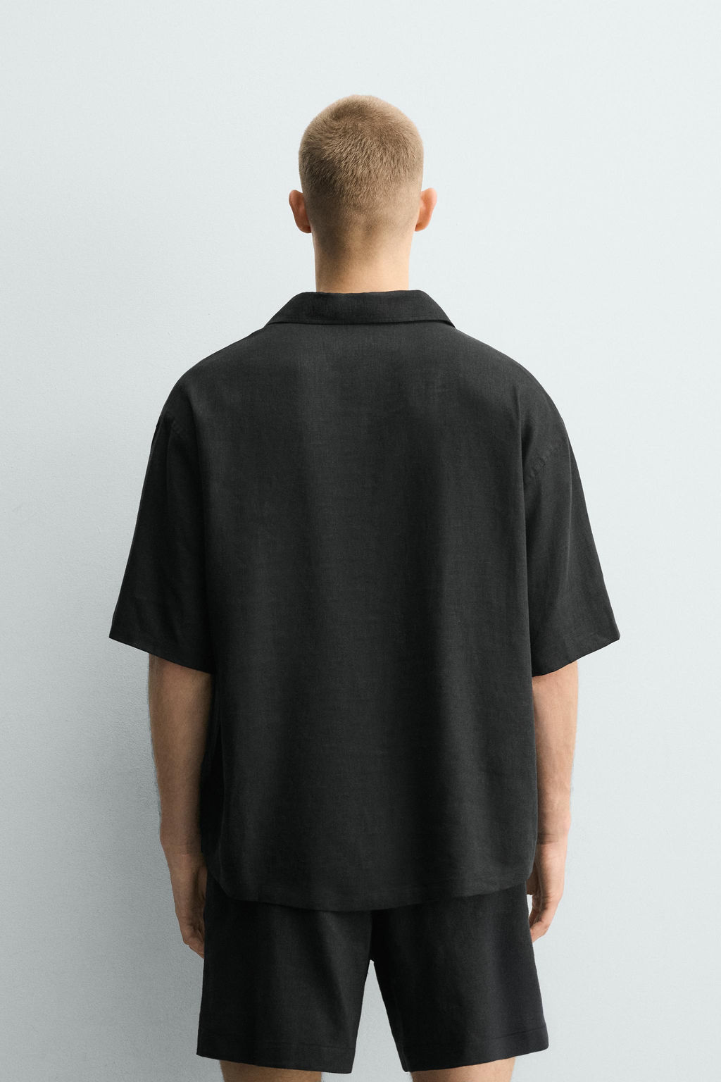 CAMISA POLO REGULAR FIT LINO - VISCOSA / Negro - Zara фото 3