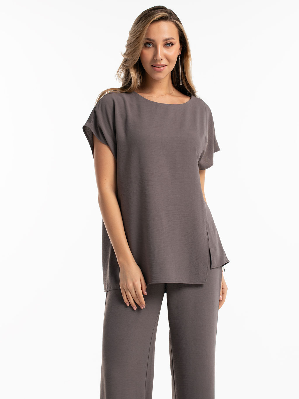 Летняя блузка оверсайз графит - Odis фото 6