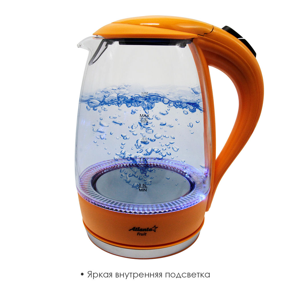 Чайник электрический дисковый 1,7л стекло арт.ATH-2461 - Полимербыт фото 3