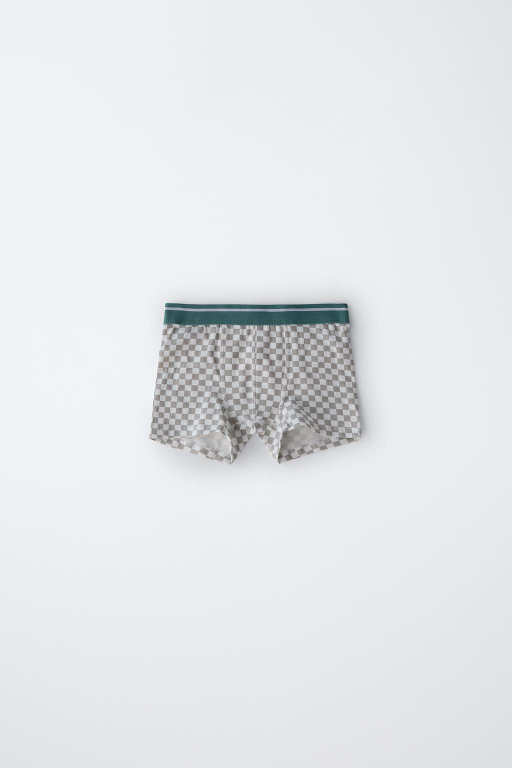 AGES 6-14/ 5-PACK OF CHECKERBOARD PRINT BOXERS - Zara фото 3