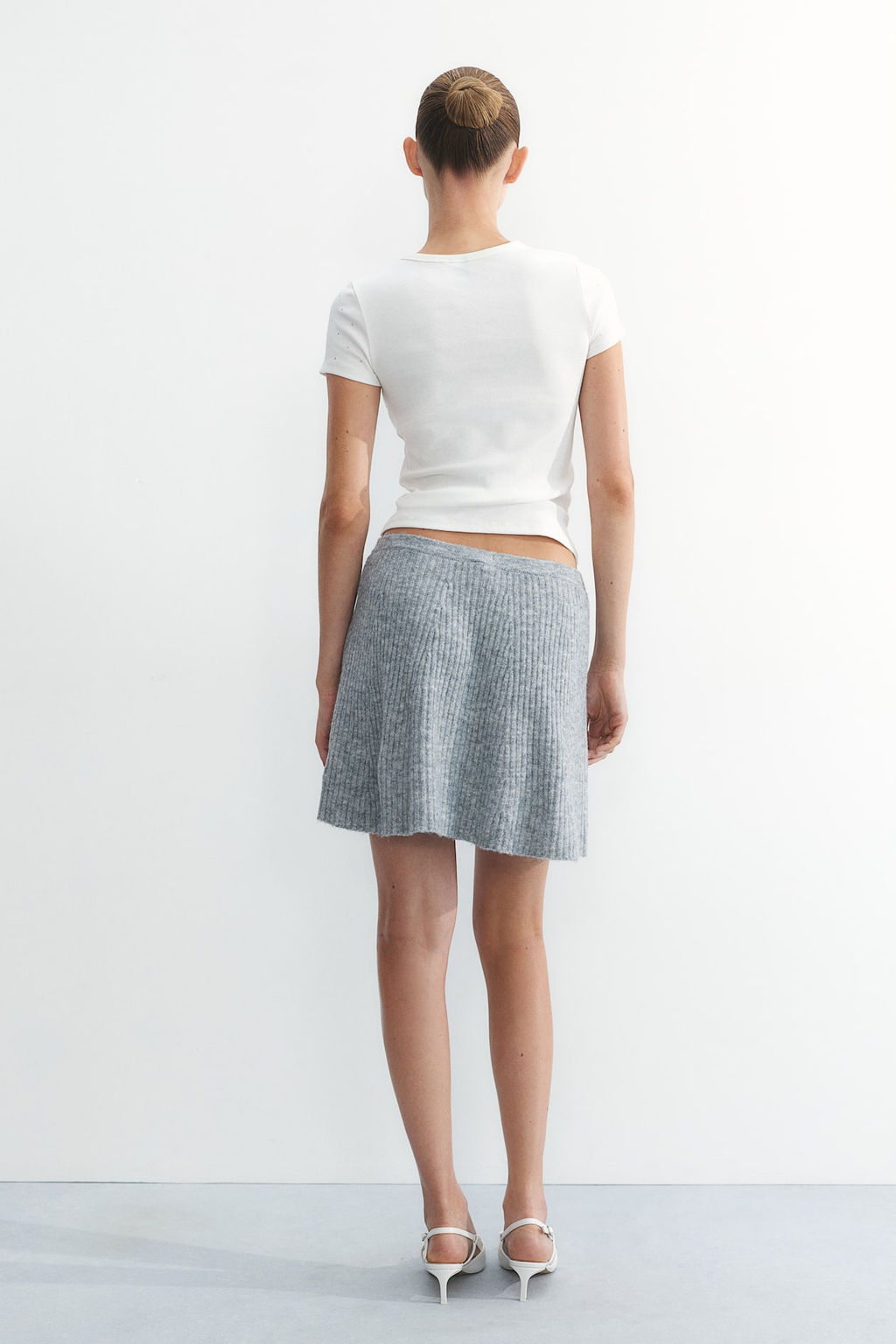 Minifalda evase en punto de canale - H&m фото 3