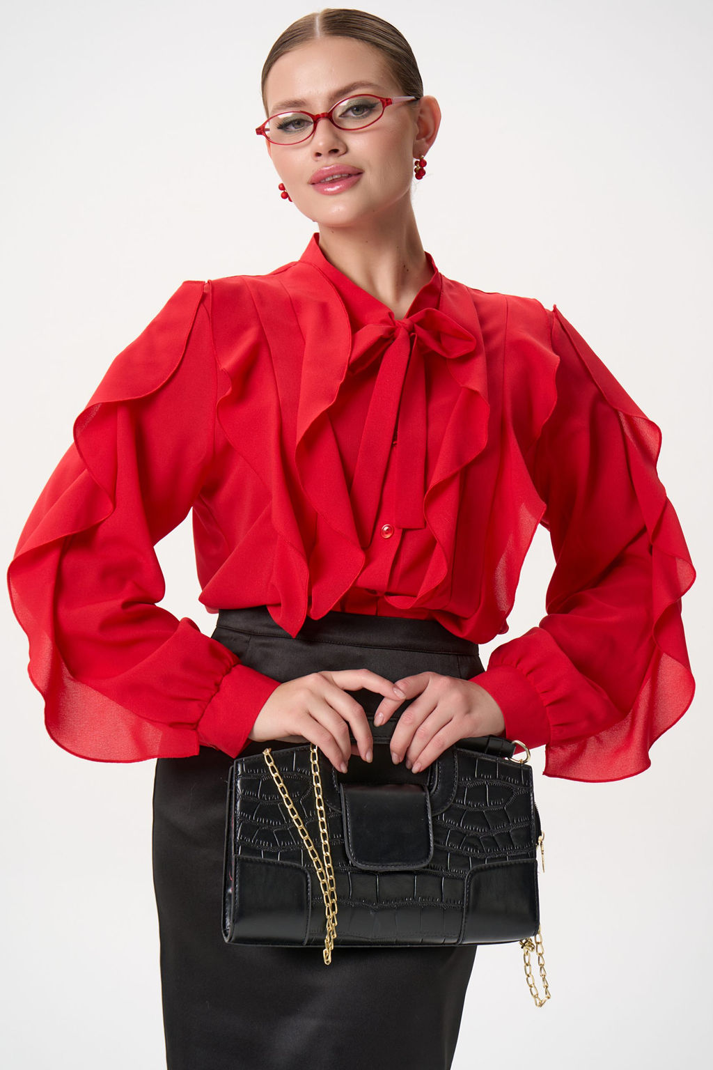 Рубашка Кристл (красный) - Эльза фото 30