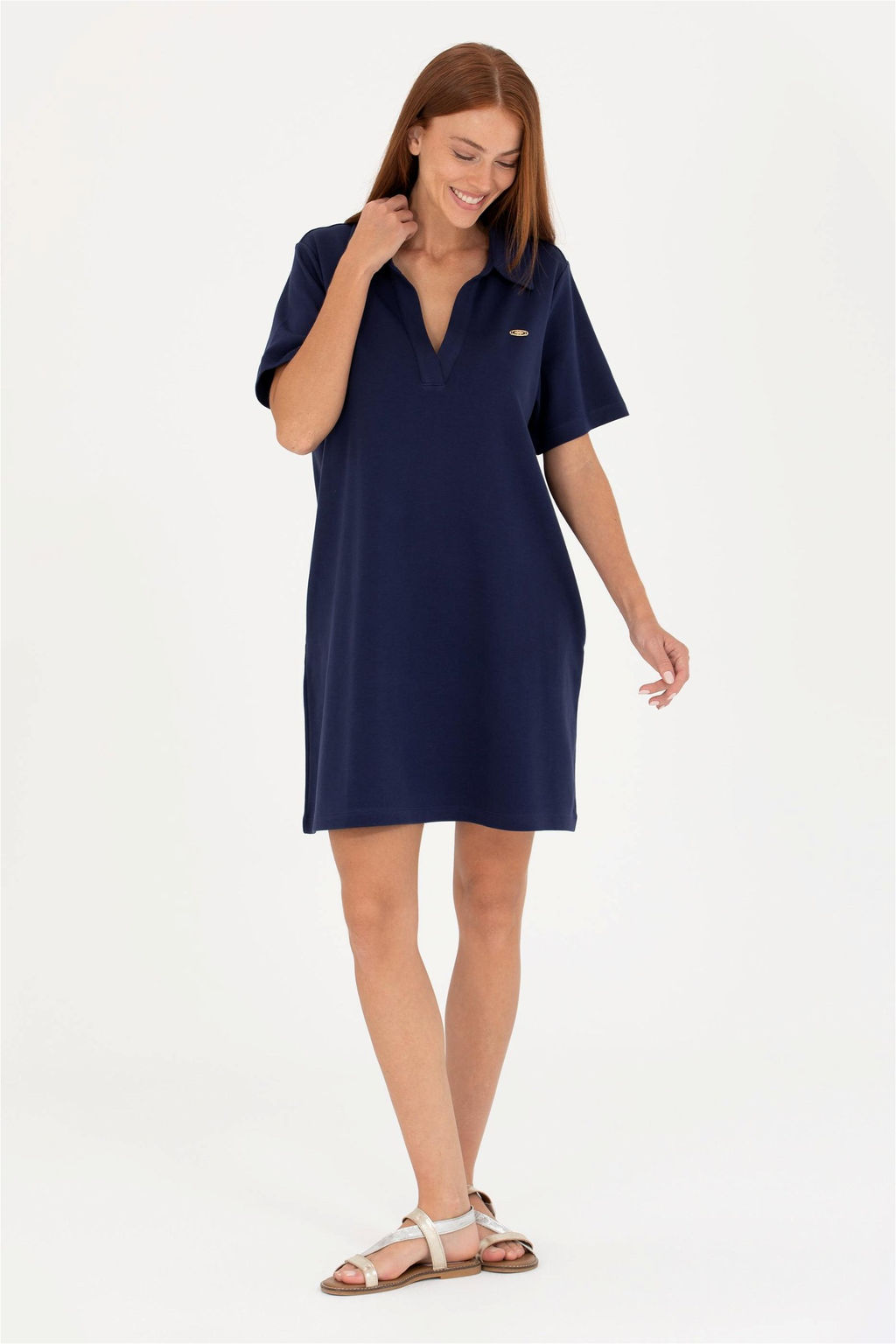 Женское темно-синее трикотажное платье Неожиданная скидка в корзине - U.s. polo assn фото 3