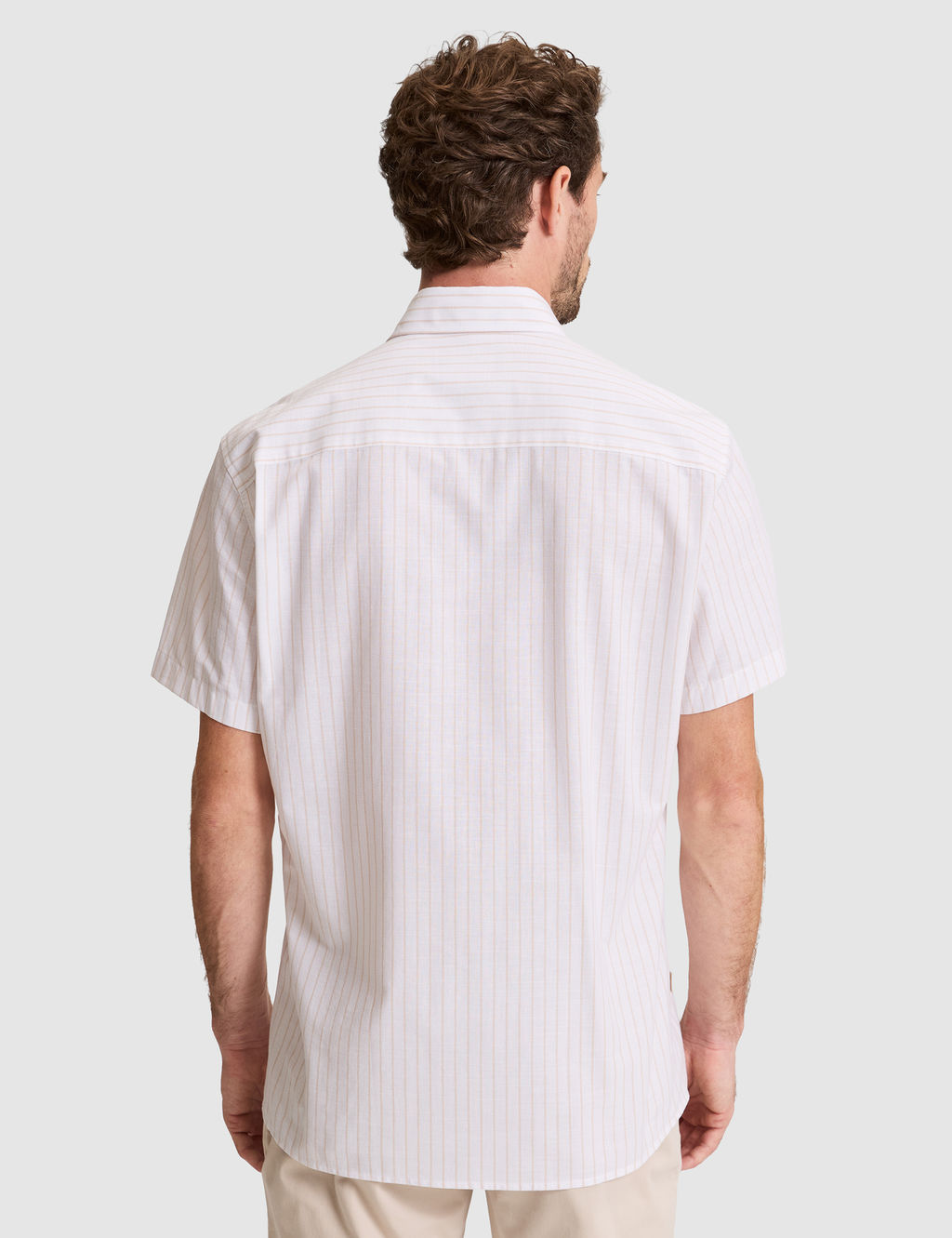 Bej Regular Fit _izgili K_sa Kollu G_mlek