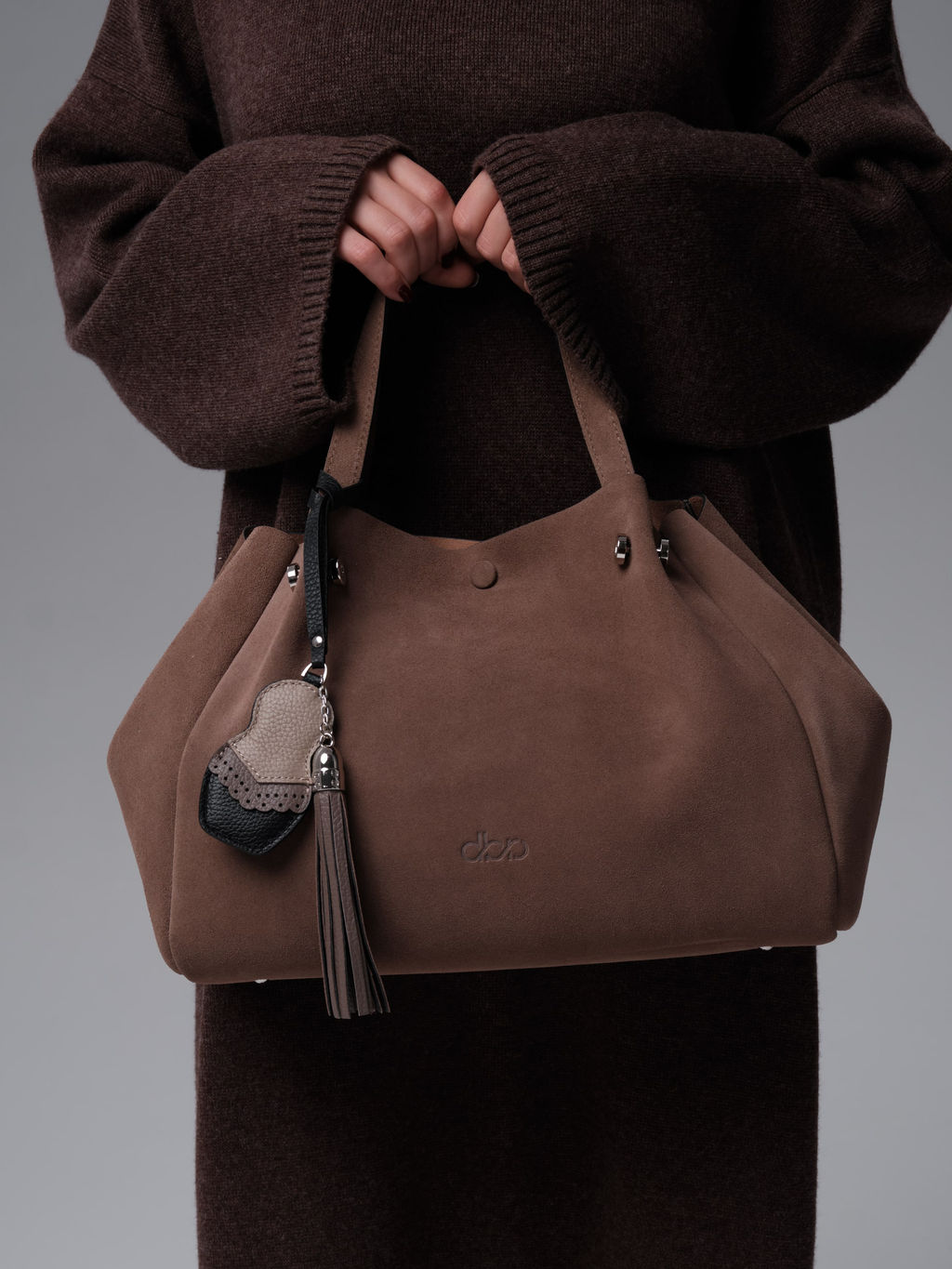 Замшевая сумка Vasilisa DBR 31210 серо-коричневый  фото 2
