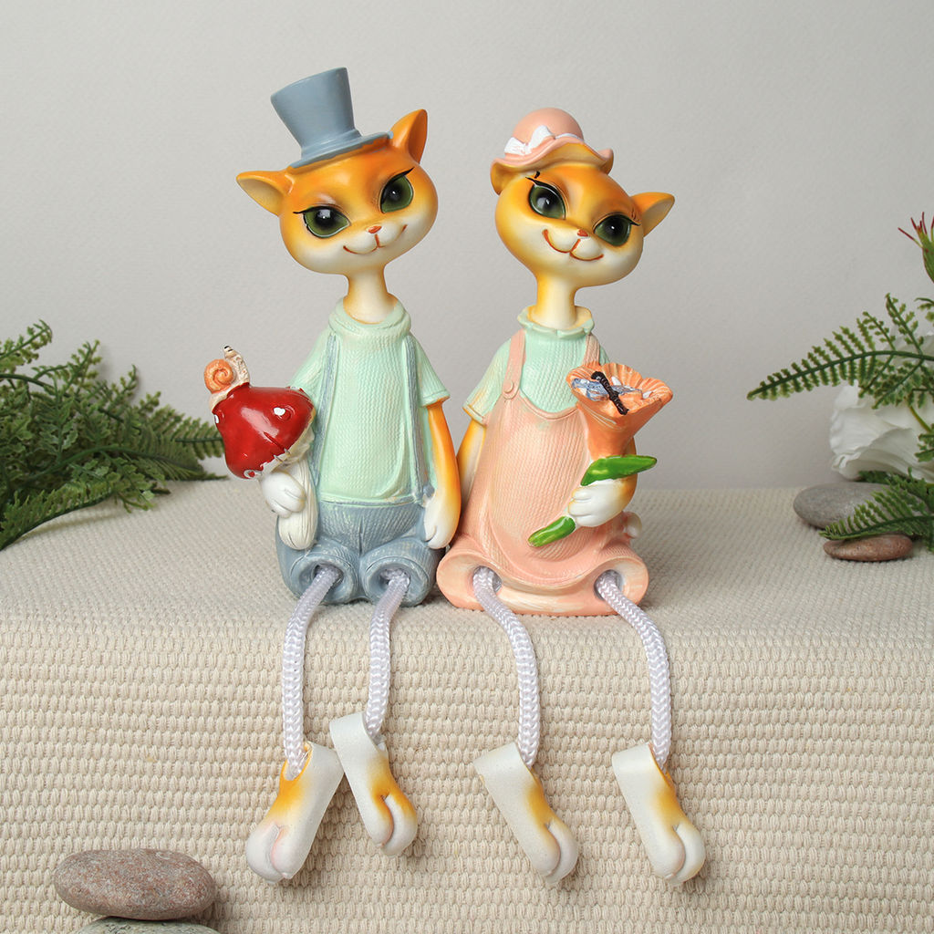 Цена за 2 шт. Фигурка Кошка висячие ножки 2 штуки набор 21 см / 9465 /уп 48/ - Галеонтрейд фото 3