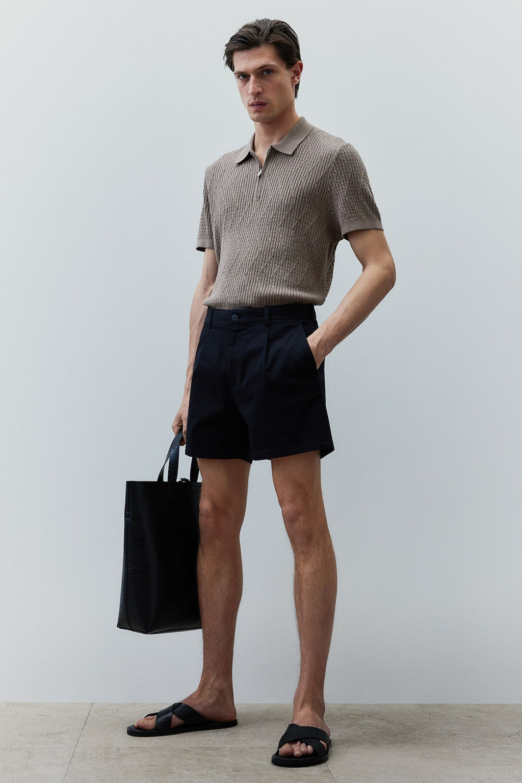 Polo en punto trenzado Slim Fit - H&m фото 2