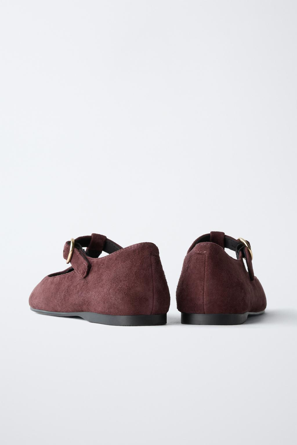 SUEDE T-BAR SHOES - Zara фото 5