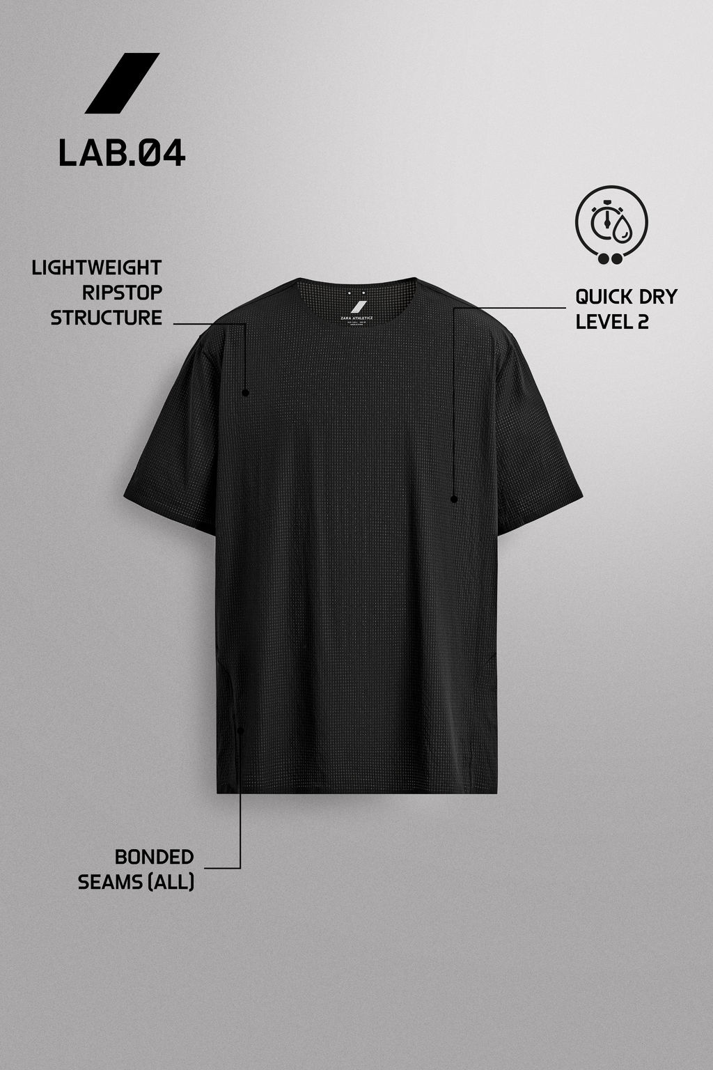 CAMISETA T?CNICA ESTRUCTURA / Negro