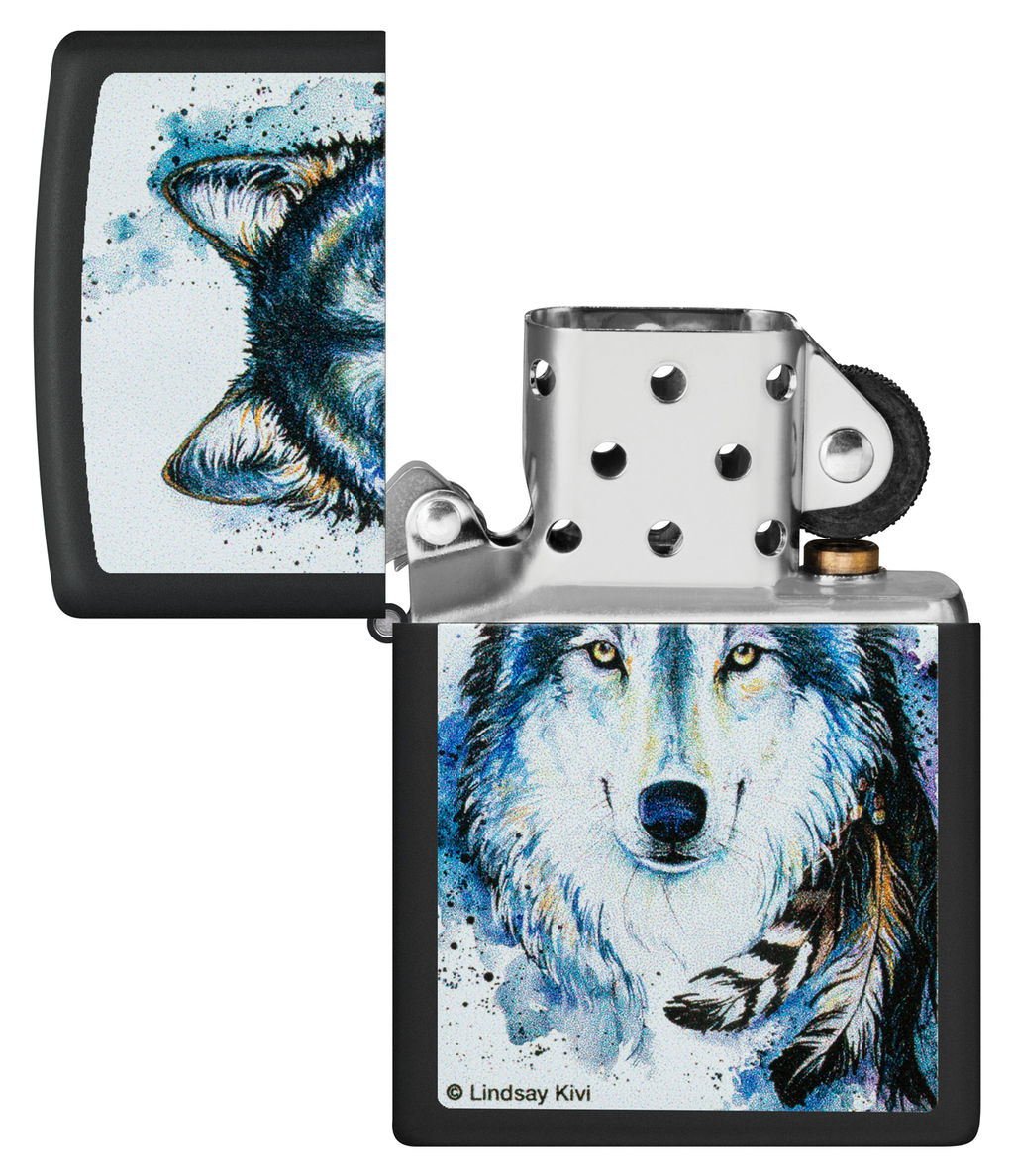 Зажигалка ZIPPO Линдси Киви Хороший волк | Lindsay Kivi Good Wolf Design 48936  фото 4